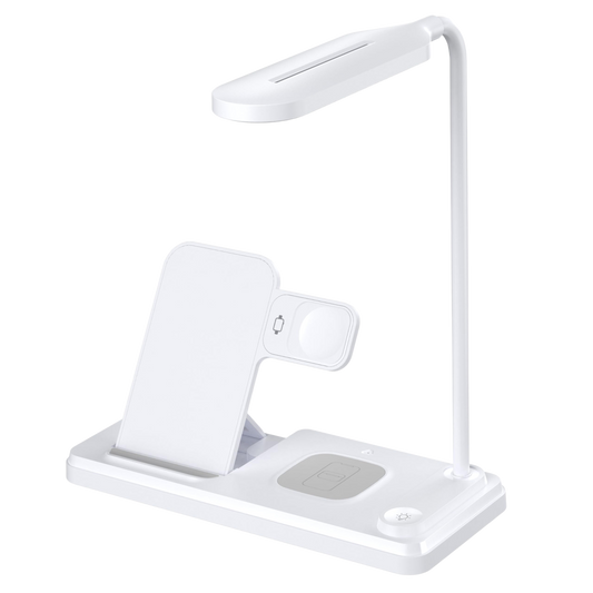 3in1 Qi-Ladestation 15W faltbar mit LED weiß