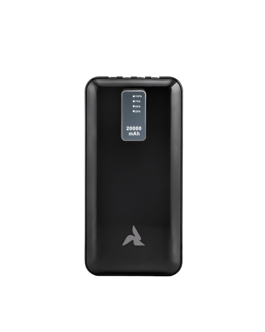 Powerbank 20.000mAh mit Kabel & LED schwarz