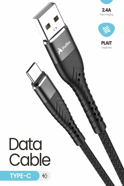USB-A auf USB-C Kabel 2m Schnellladekabel schwarz