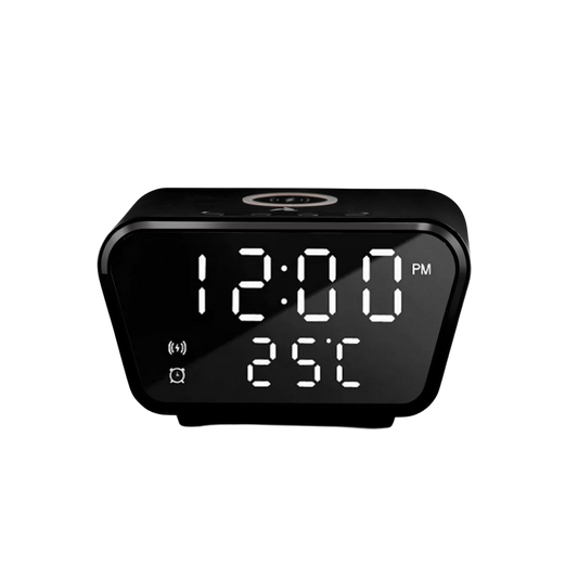 3in1 Qi-Ladestation mit Uhr & Wecker 10W
