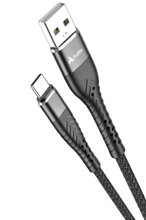 USB-A auf USB-C Kabel 2m Schnellladekabel schwarz