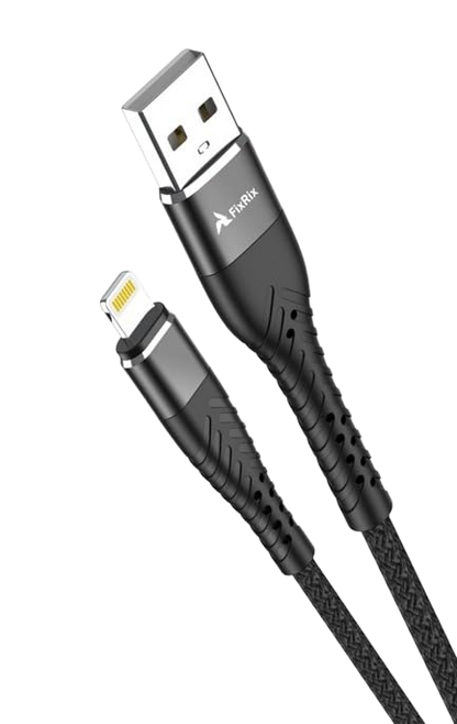 USB-A auf iOS Kabel 2m Schnellladekabel schwarz