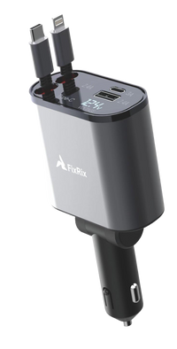 Car Charger with USB-C & iOS Cable 30W
