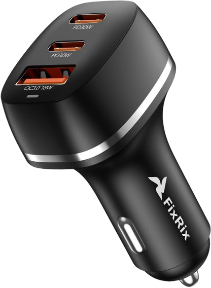 3-Port Car Charger USB-C 30W & QC3.0