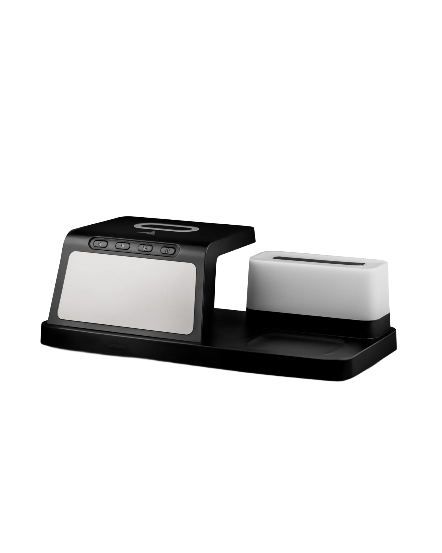 3in1 Qi-Ladestation 15W mit Wecker schwarz