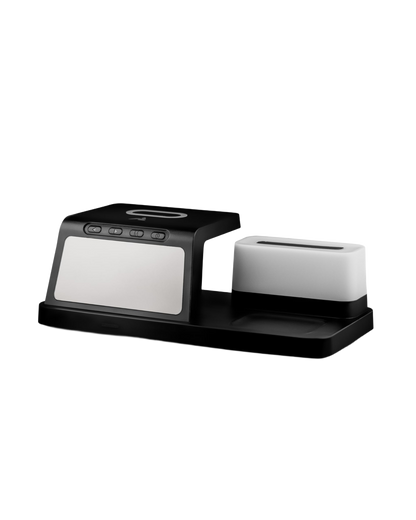 3in1 Qi-Ladestation 15W mit Wecker schwarz