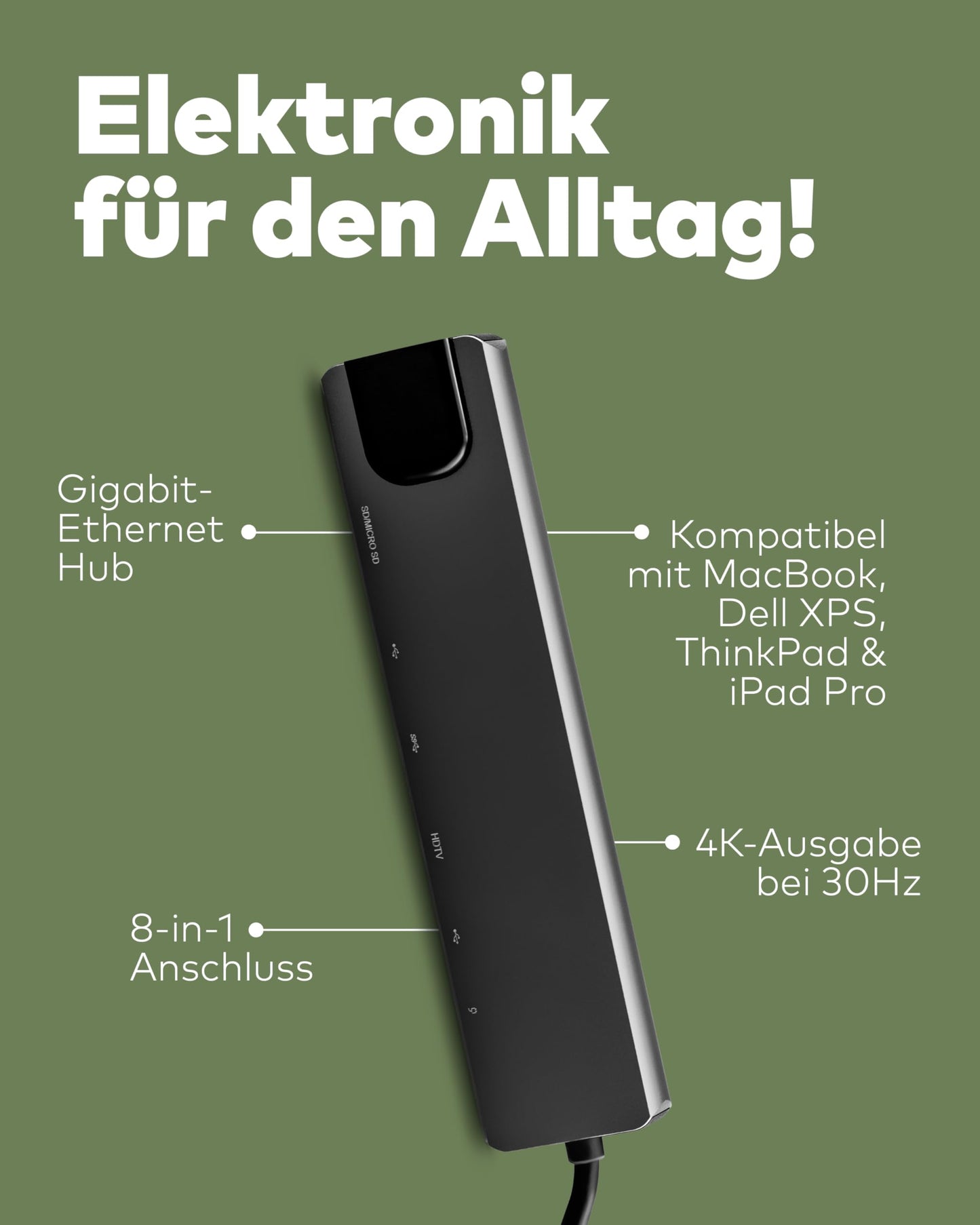 USB-C Hub 4in1 mit HDMI 4K & PD 100W