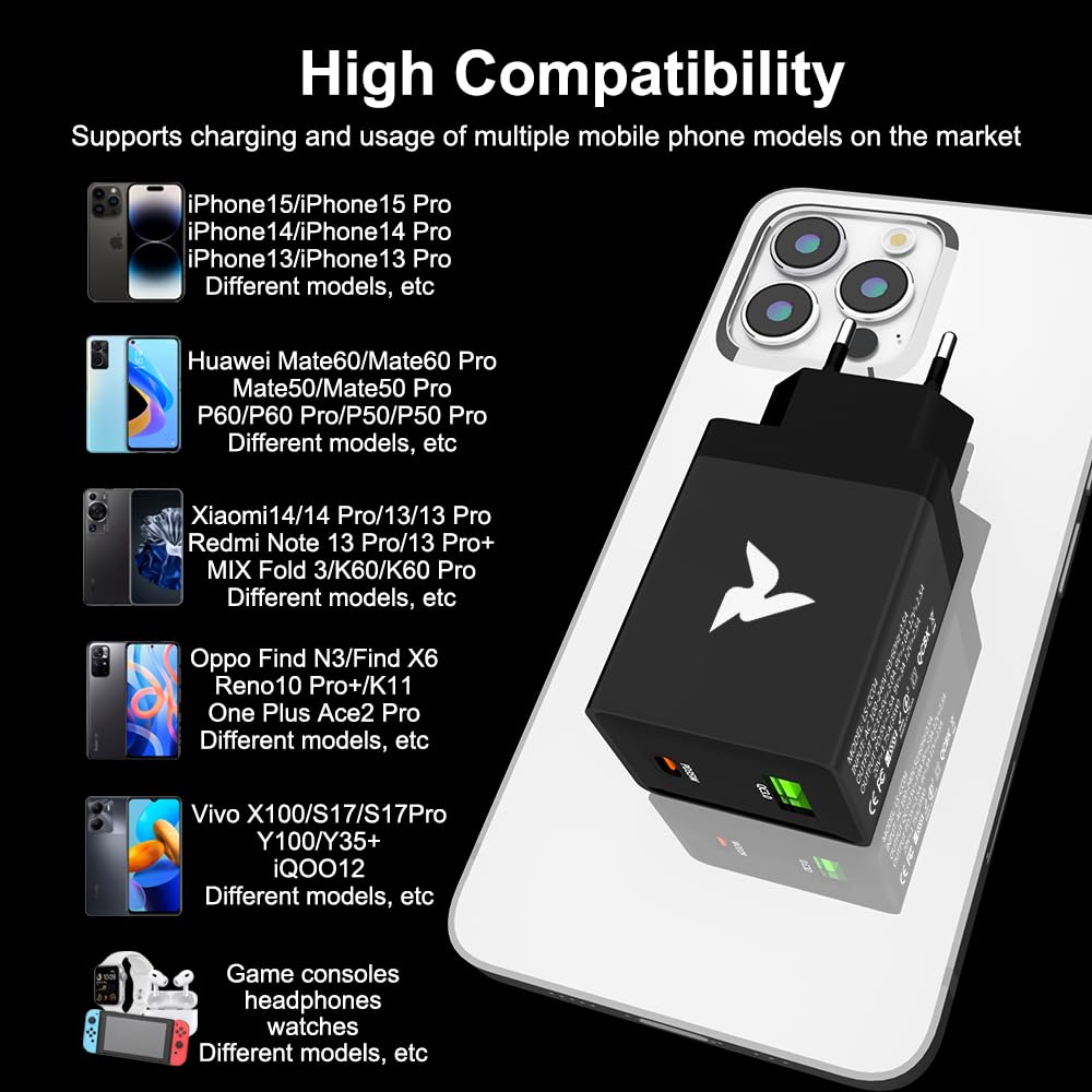 35W USB-C & USB-A Fast Charger Black
