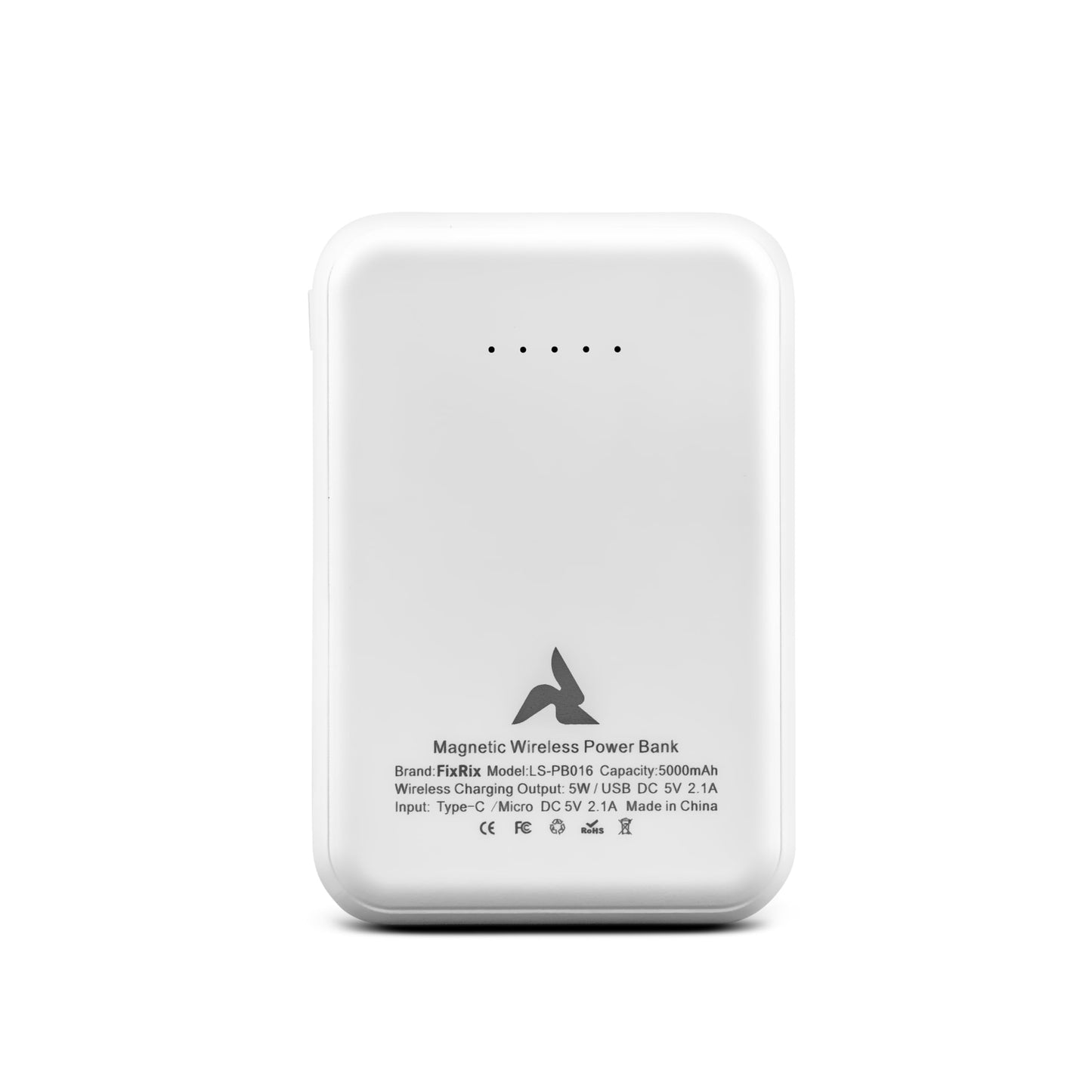 Magnetische Powerbank 5000mAh mit Qi weiß