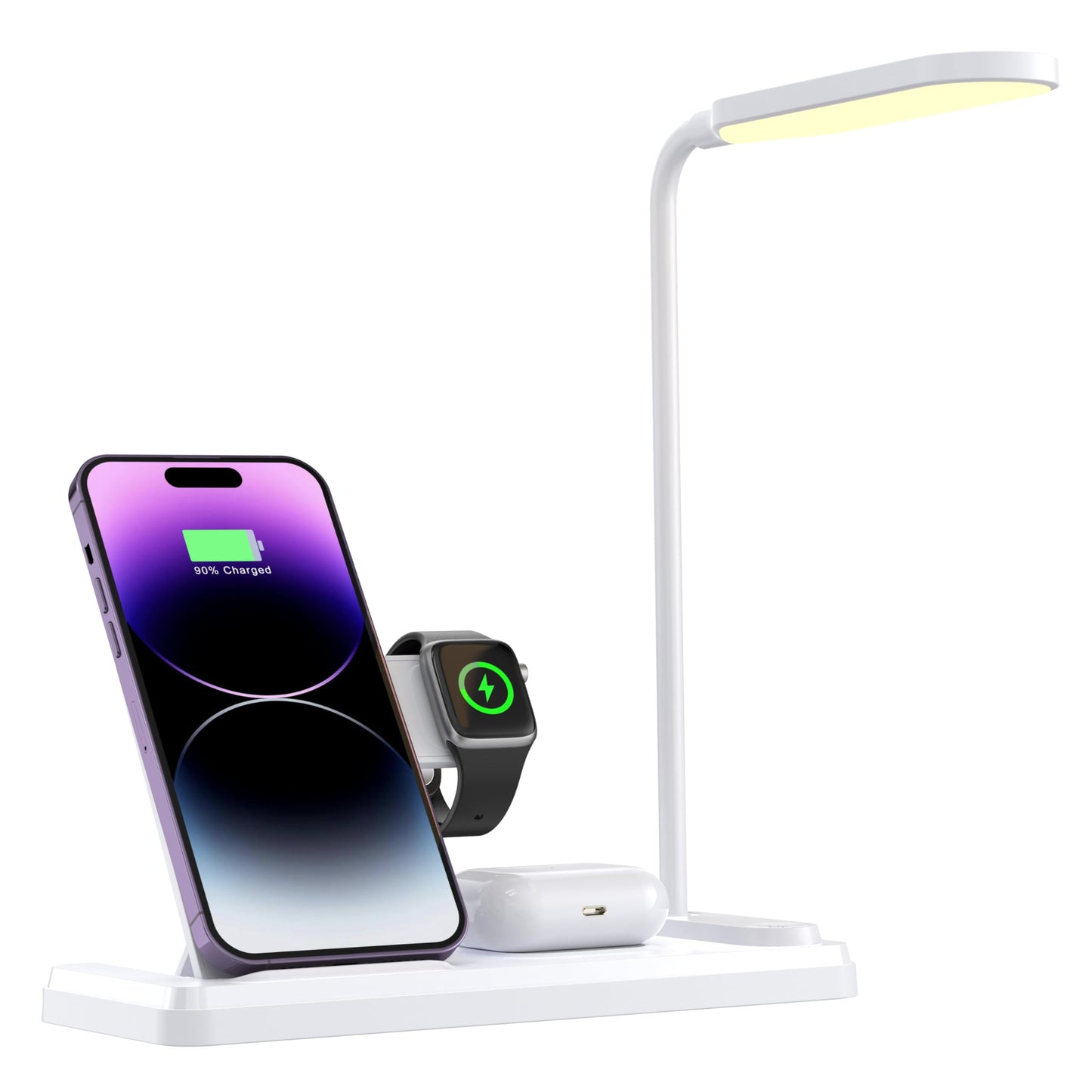 3in1 Qi-Ladestation 15W faltbar mit LED weiß