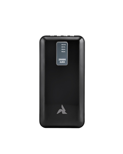 Powerbank 20.000mAh mit Kabel & LED schwarz