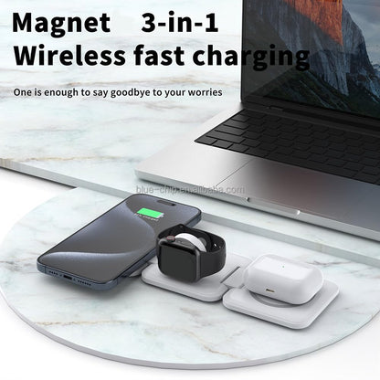 3in1 Qi-Ladestation 15W für Handy & Watch