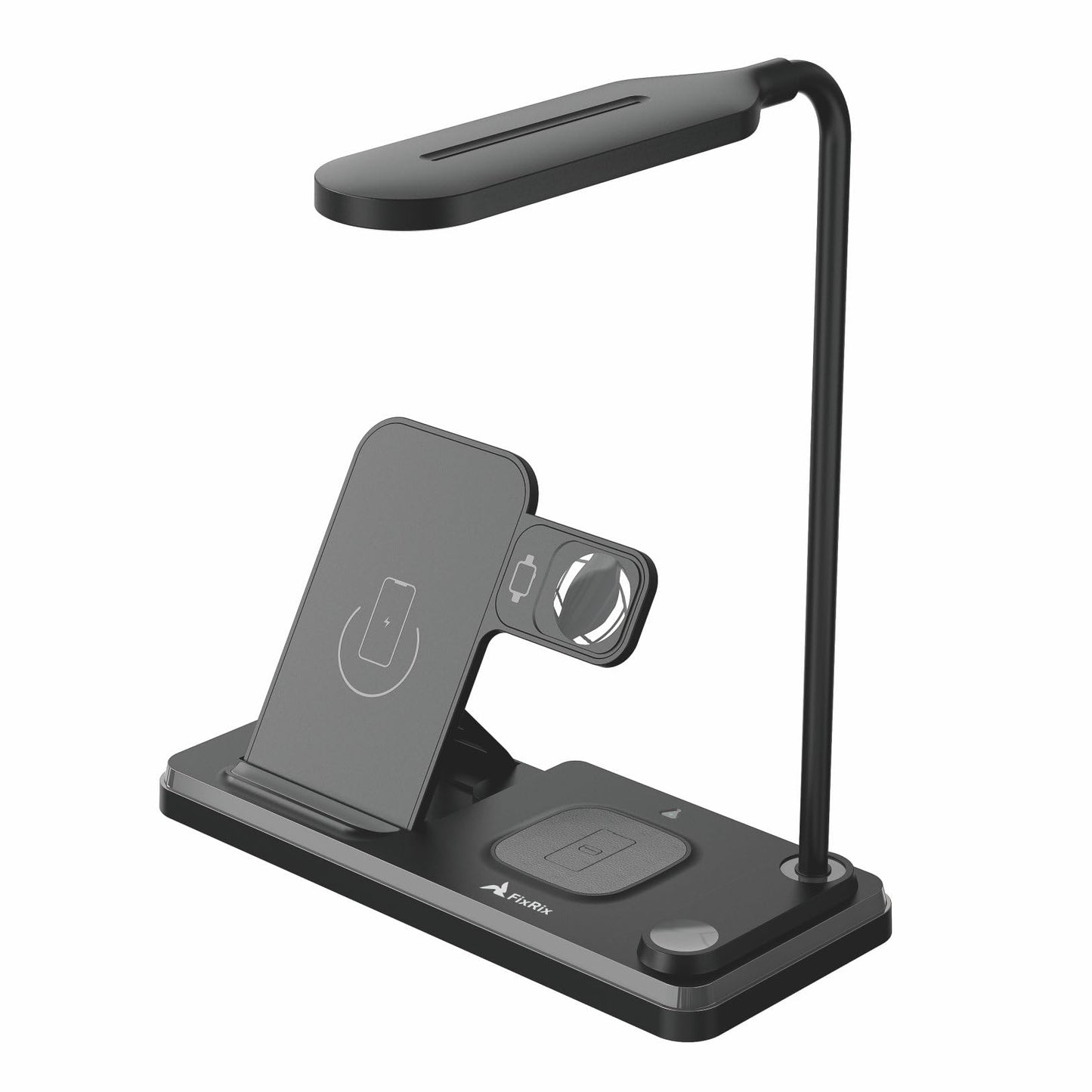 3in1 Qi-Ladestation 15W faltbar mit LED schwarz