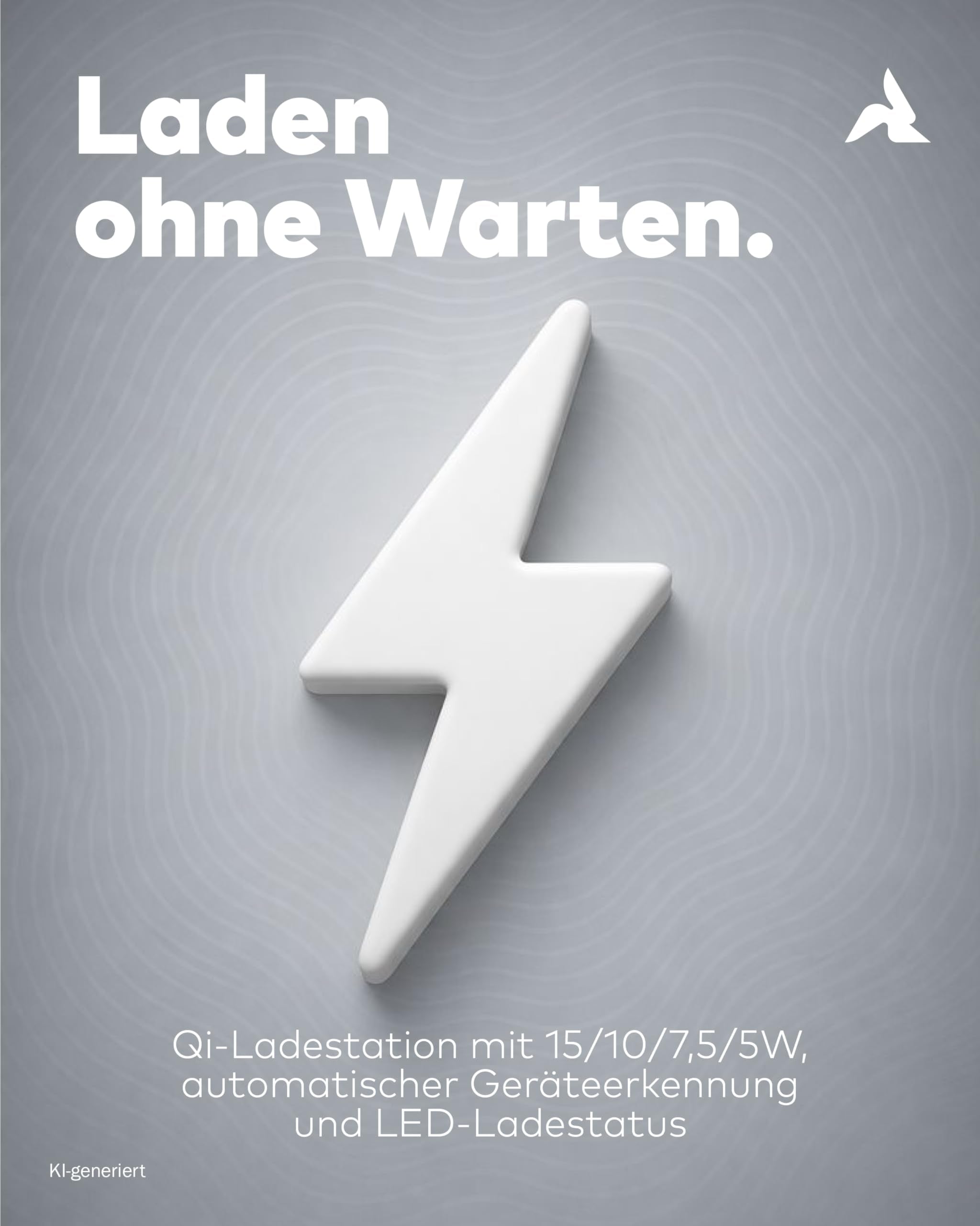 3in1 Qi-Ladestation 15W mit Lampe & Touch schwarz