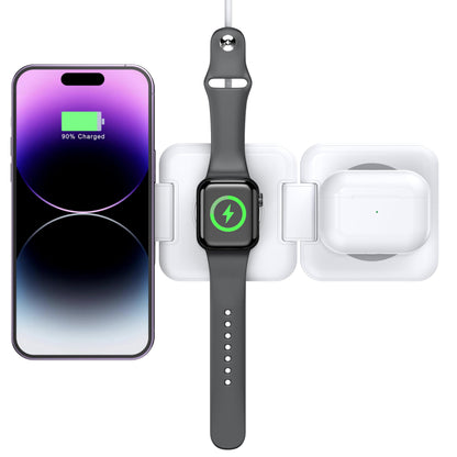 3in1 Qi-Ladestation 15W für Handy & Watch