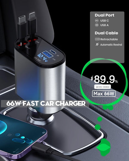 Kfz Ladegerät mit Kabel USB-C & iOS 30W