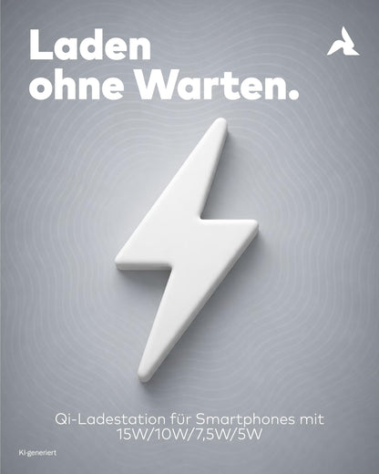 3in1 Qi-Ladestation 15W mit Wecker schwarz