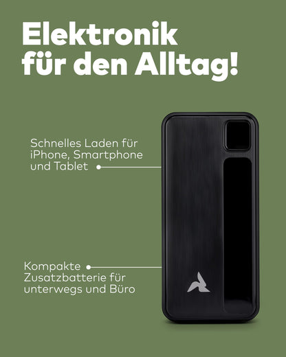 Powerbank 10.000mAh mit Kabel 22,5W schwarz