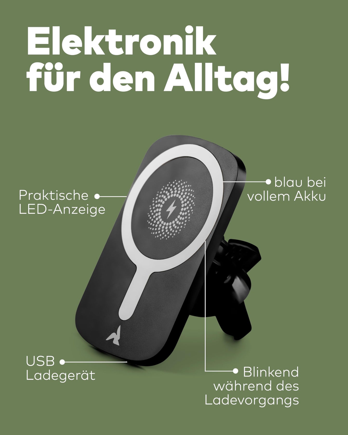 Kfz Halterung mit Qi-Ladefunktion 15W