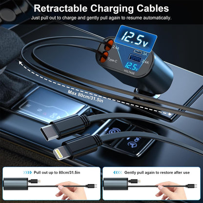 Kfz Ladegerät mit Kabel USB-C & iOS 30W